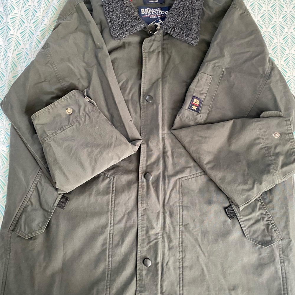 The Original Britches Men's Olive Green Jacket with Sherpa Collar